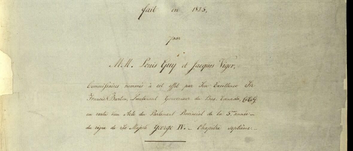 Dénombrement du comté de Montréal fait en 1825 par MM. Louis Guy et Jacques Viger..., page couverture, 1825