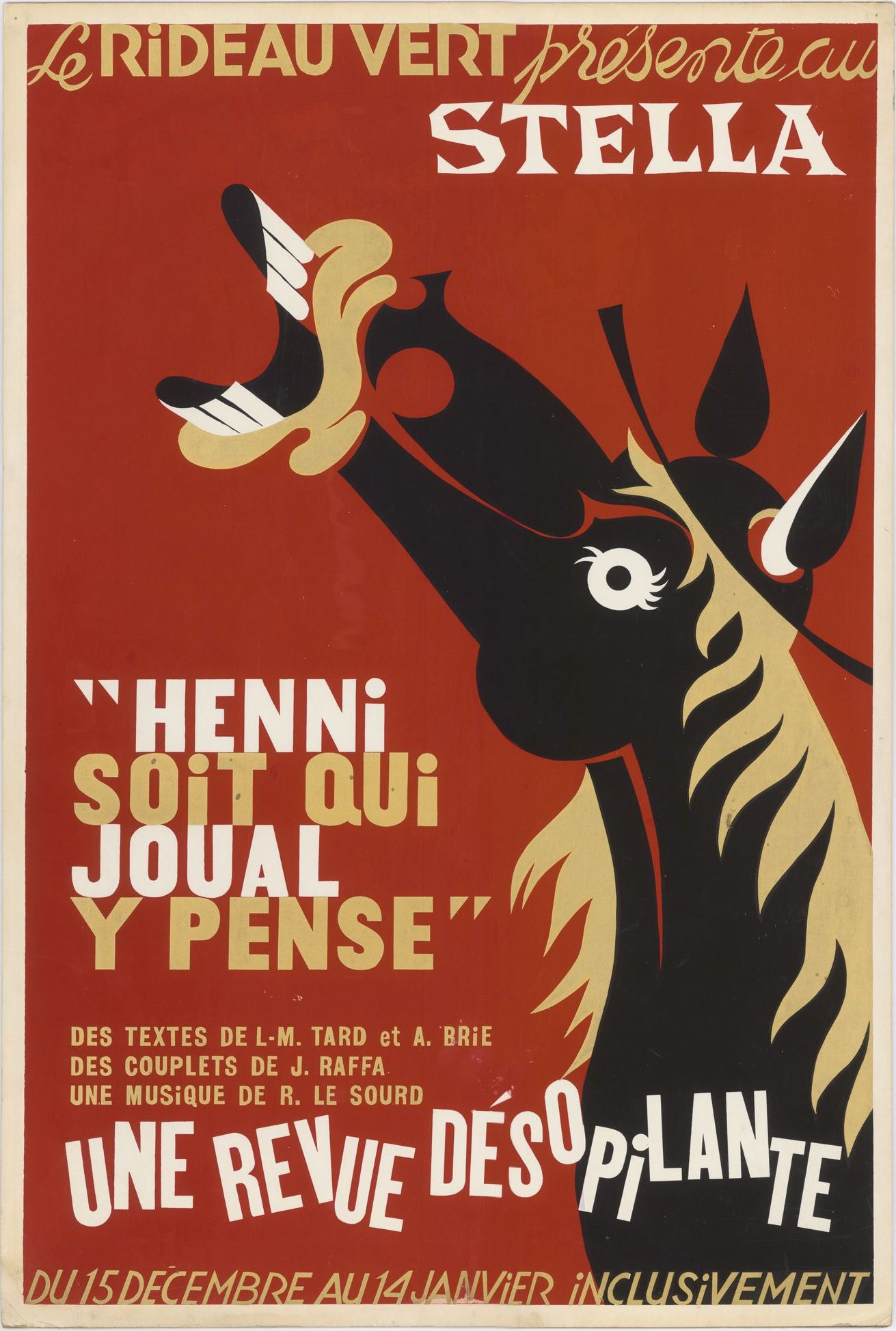 Revue du Temps des Fêtes, affiche attribuée à Robert LaPalme, 1960.