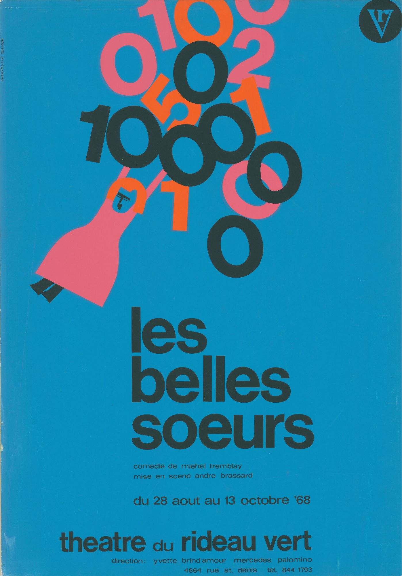 Gérald Zahnd, Les Belles-Sœurs de Michel Tremblay, affiche, 1968.