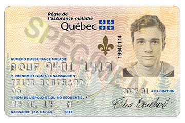 Spécimen de la carte d'assurance maladie