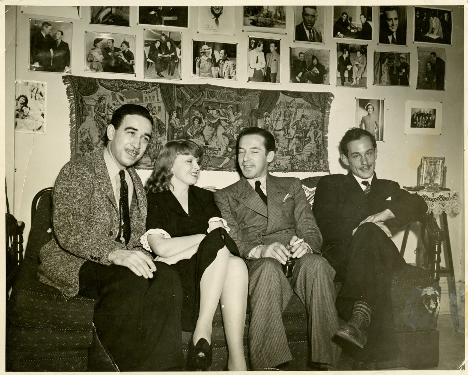 Christo Christy, Francine Bordeaux, Lucien Côté et René Lévesque, mai 1942.