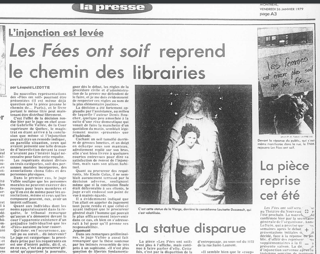 La Presse, 26 janvier 1979, p. A3.