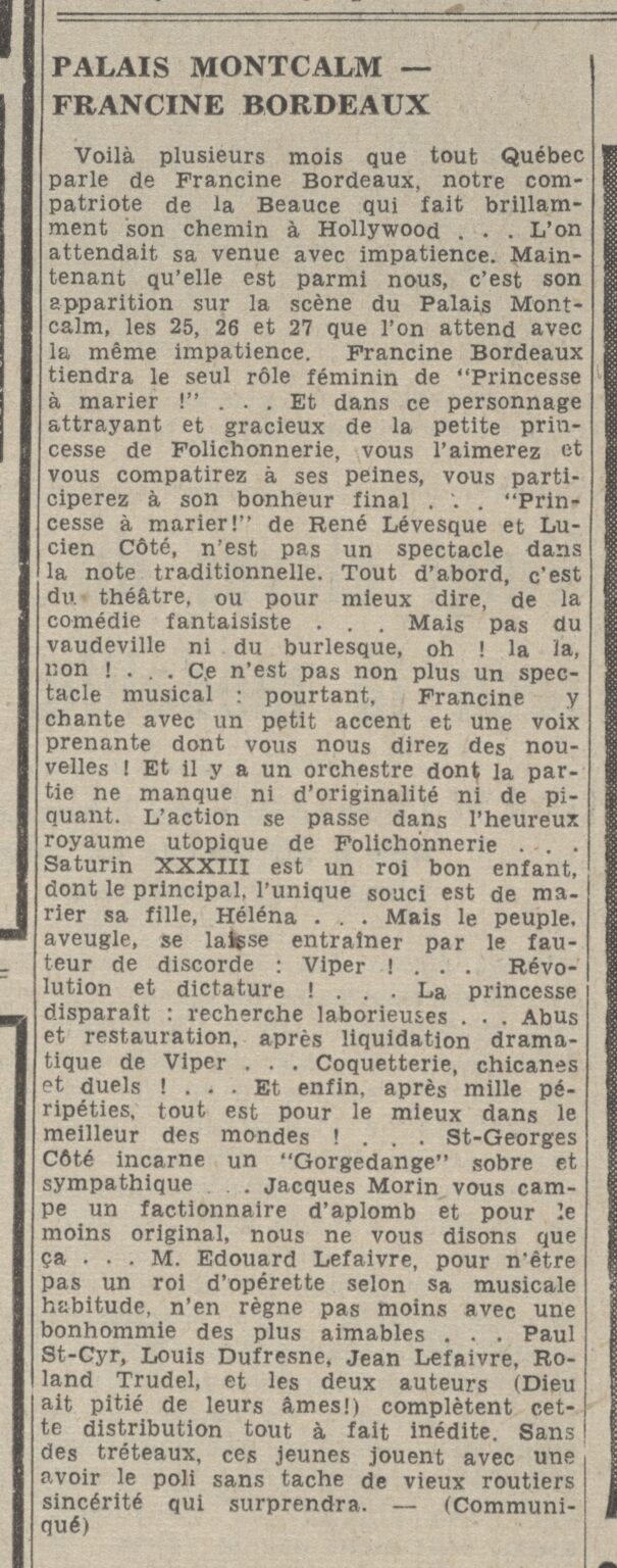 Le Soleil, 23 mai 1942, p. 12.