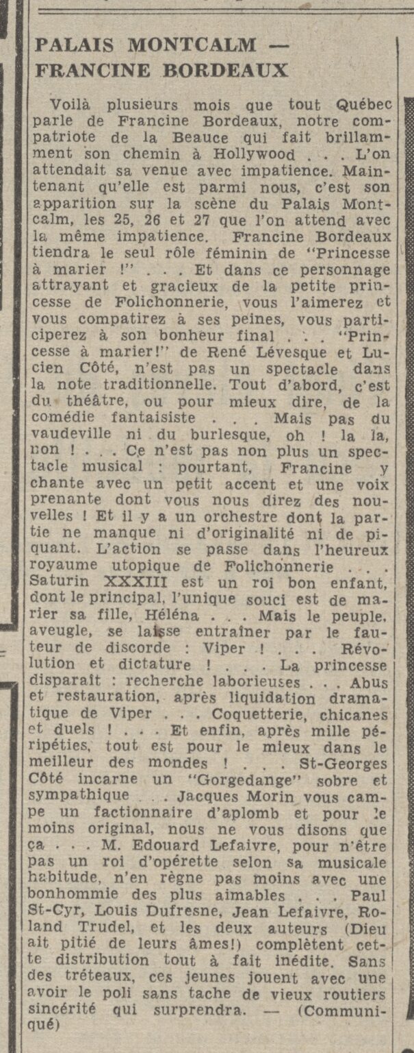 Le Soleil, 23 mai 1942, p. 12.