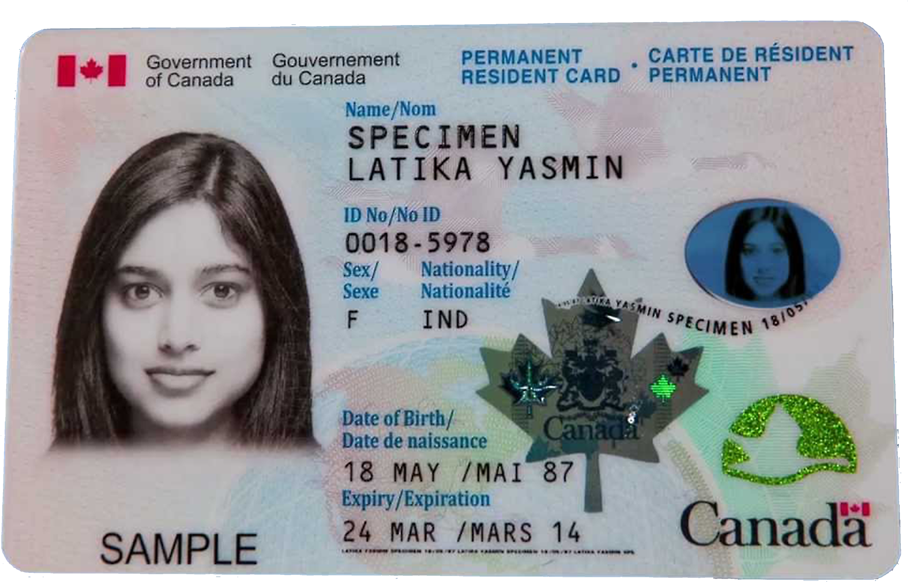 Carte de résident permanent du Canada