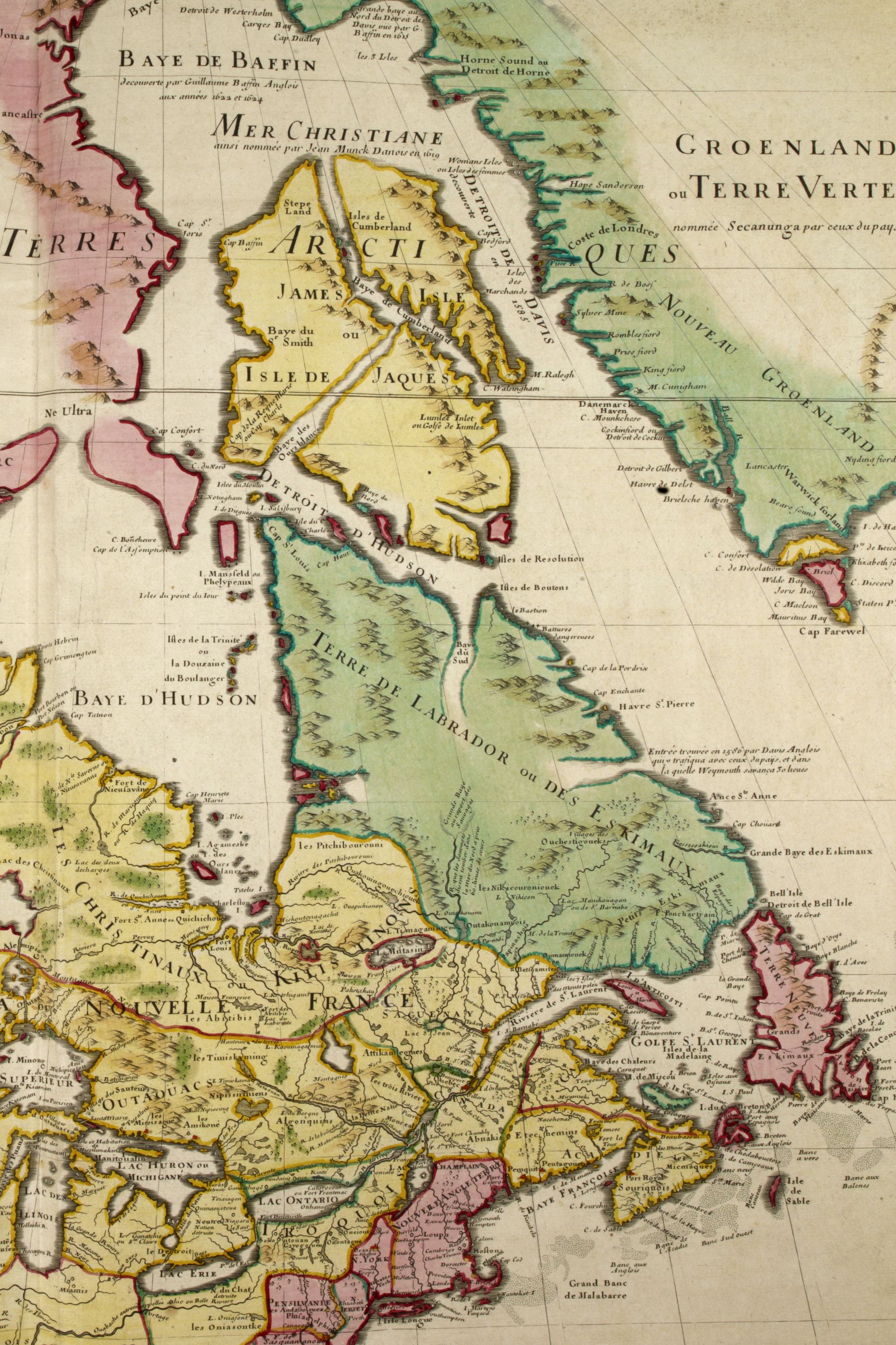 Carte de la Nouvelle-France par Guillaume de l’Isle, Paris, 1703 (détail)