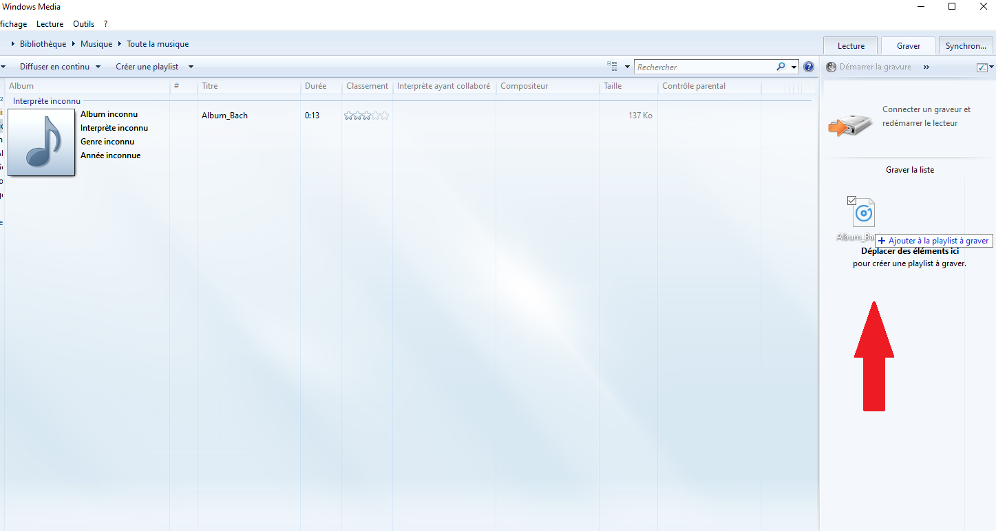 Ajouter dans le lecteur Windows Media