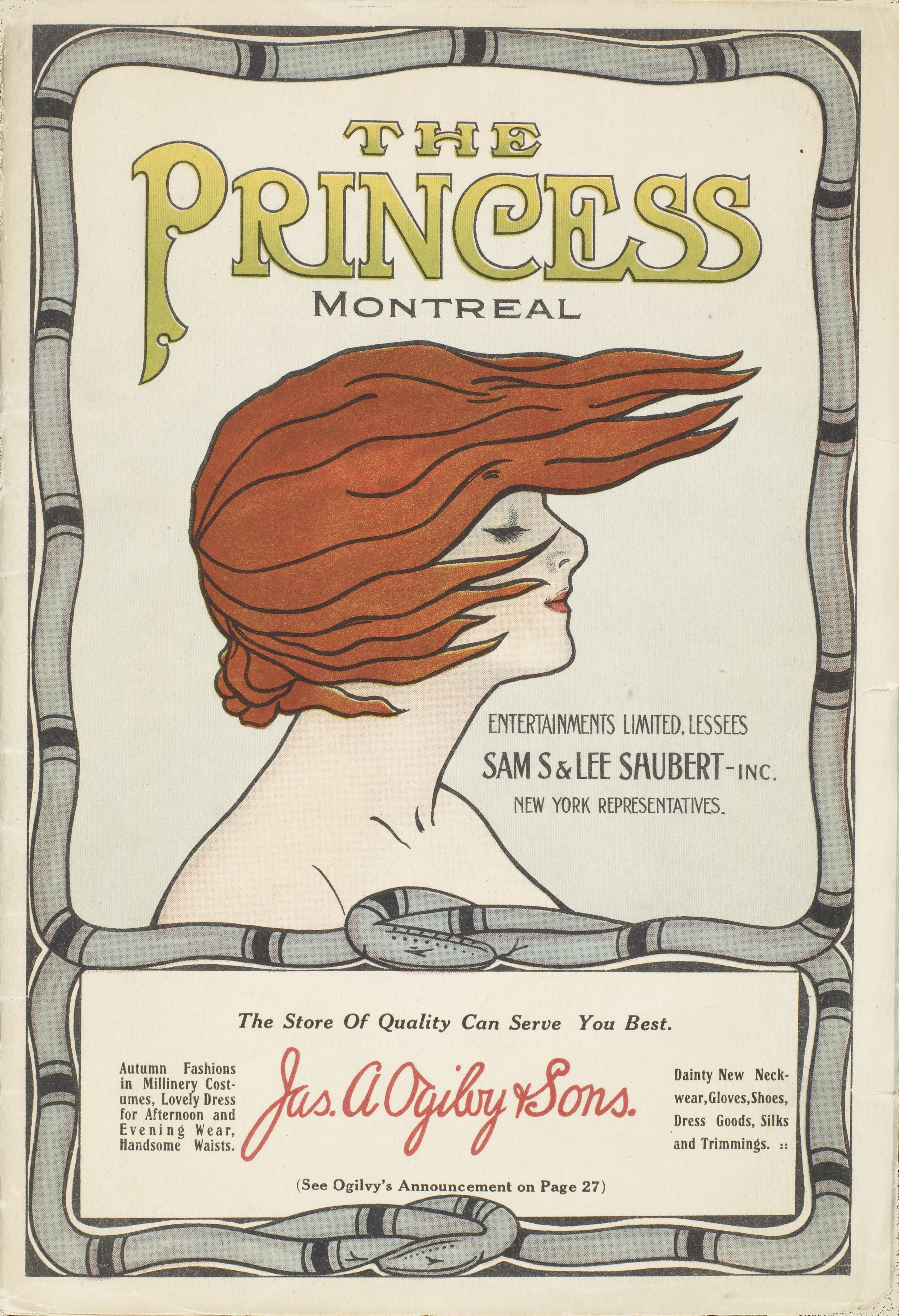 Programme de spectacle du Théâtre Princess, 1912