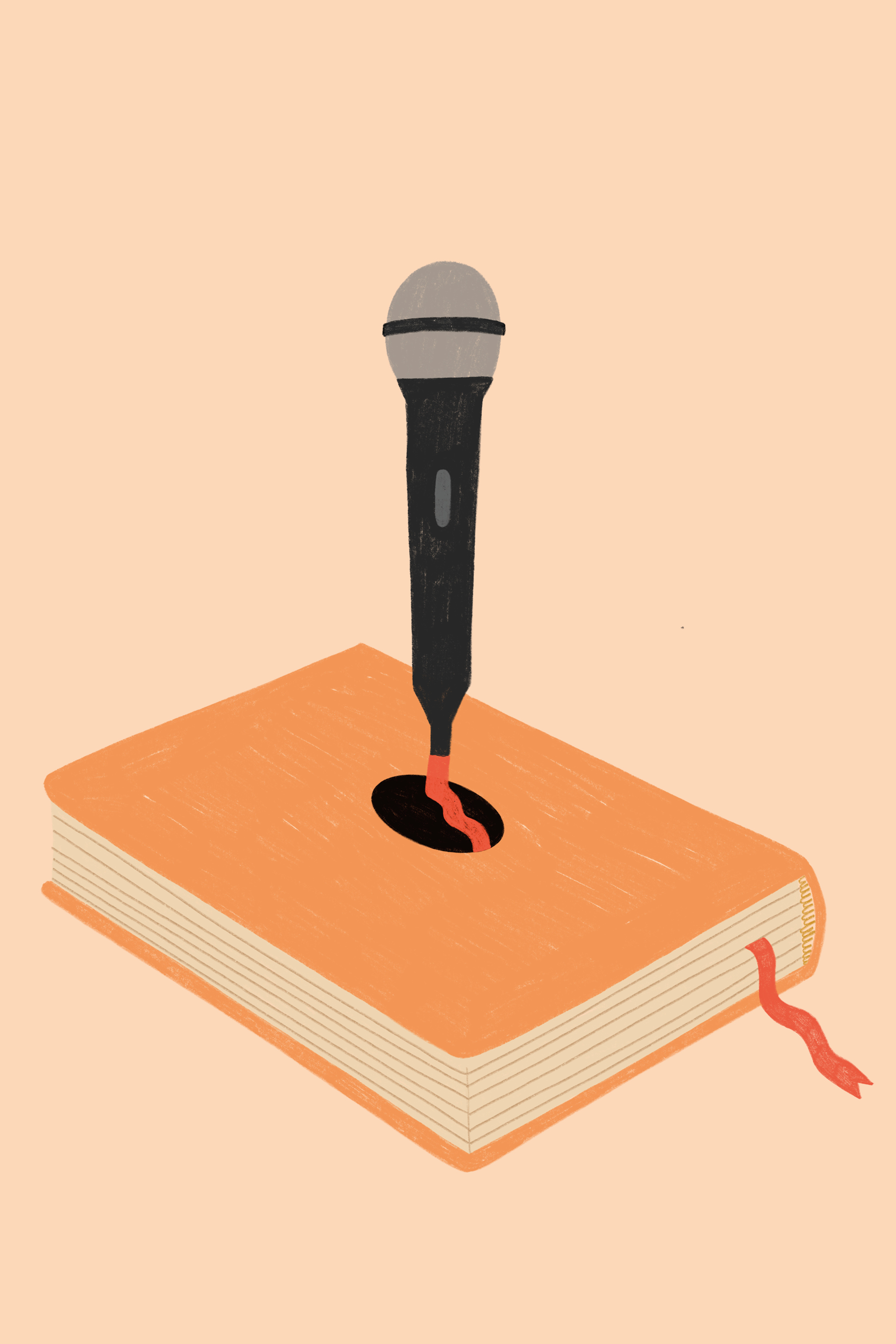Illustration d'un micro sortant d'un livre