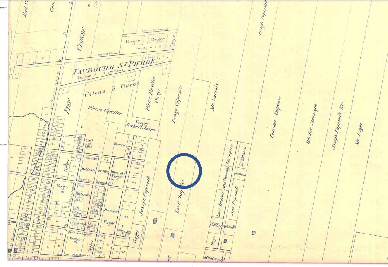 Secteur de la Grande Bibliothèque sur un plan de 1801
