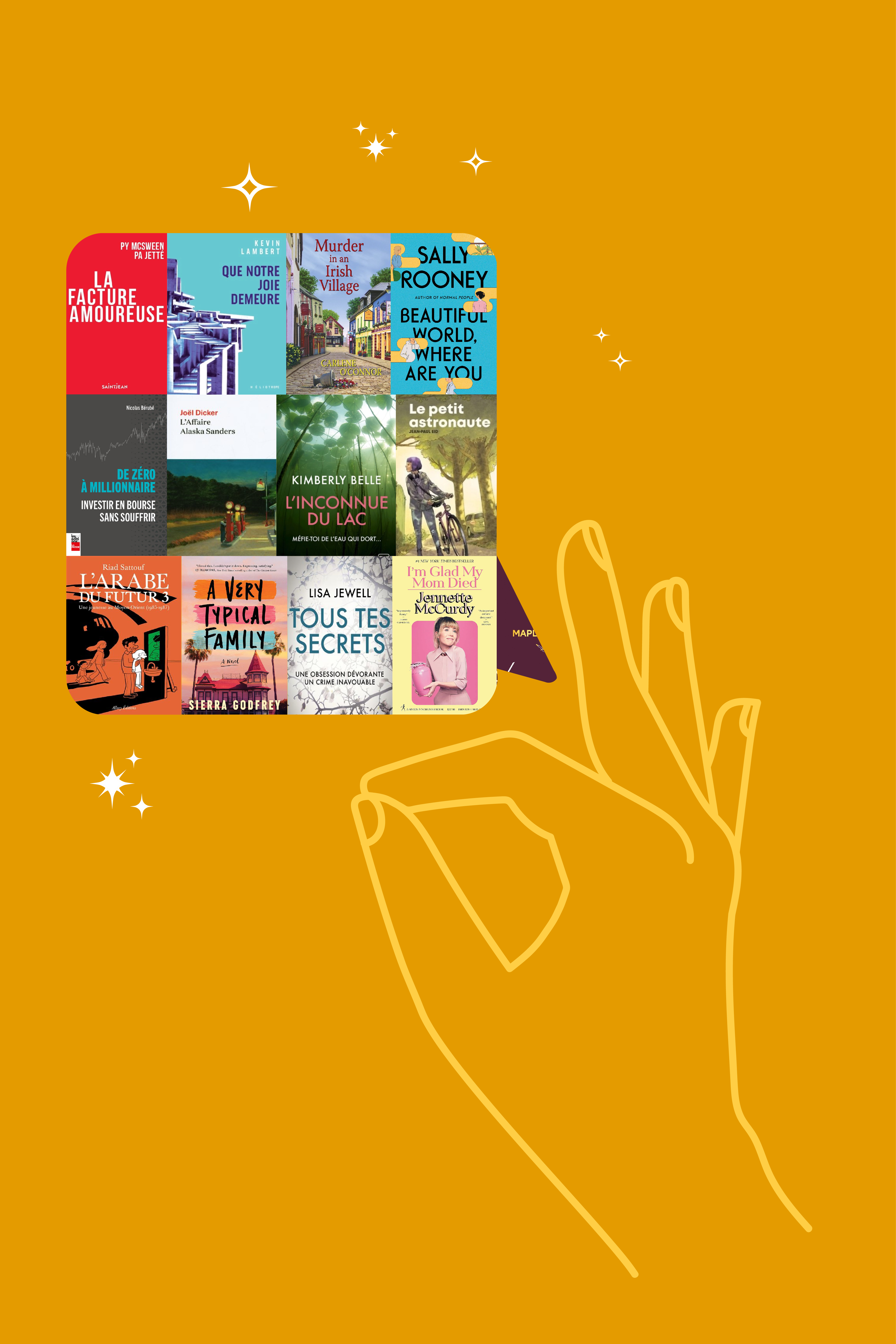 Certains des livres les plus empruntés à la Grande Bibliothèque en 2023.