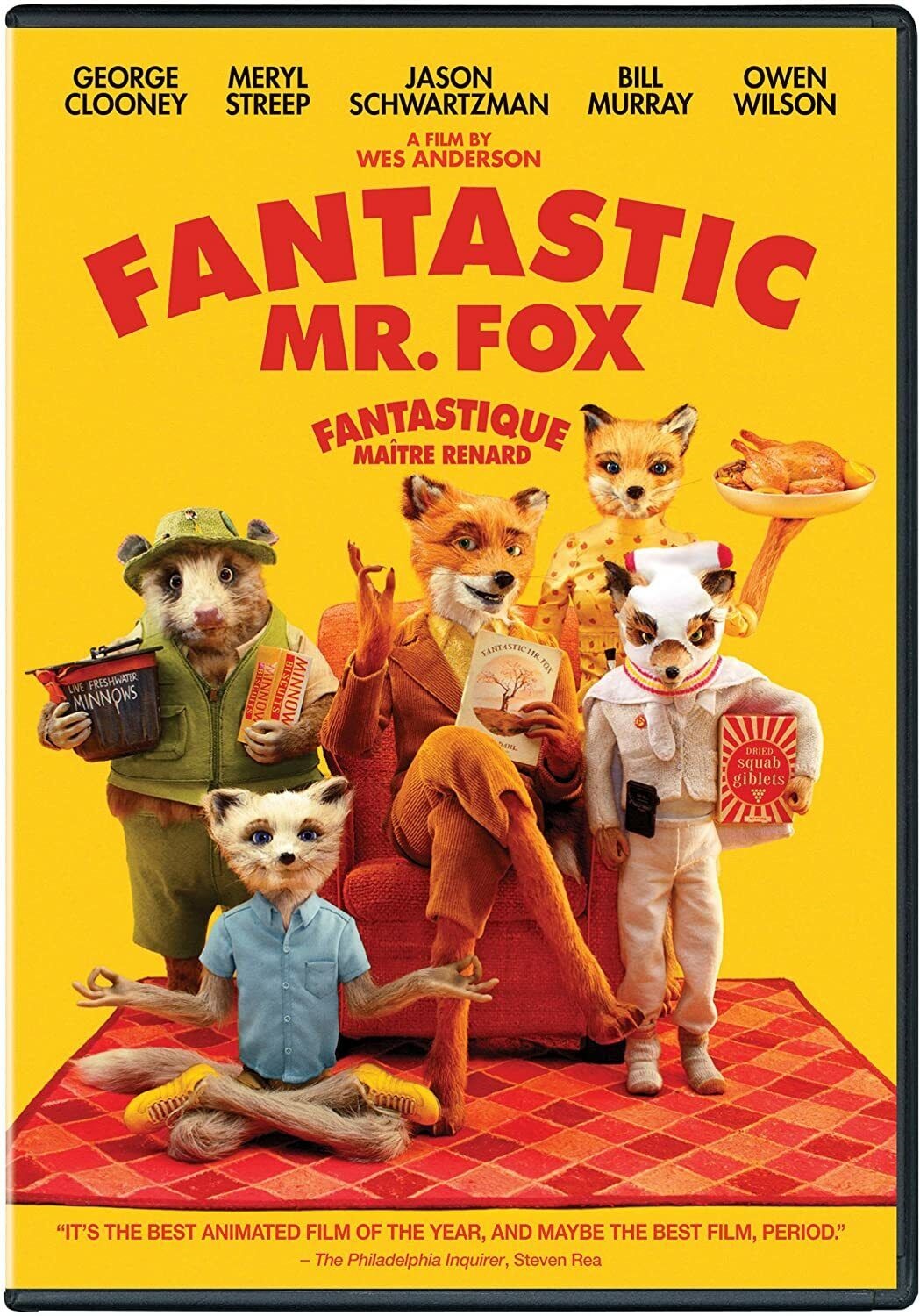 Une famille de renard et un opossum.