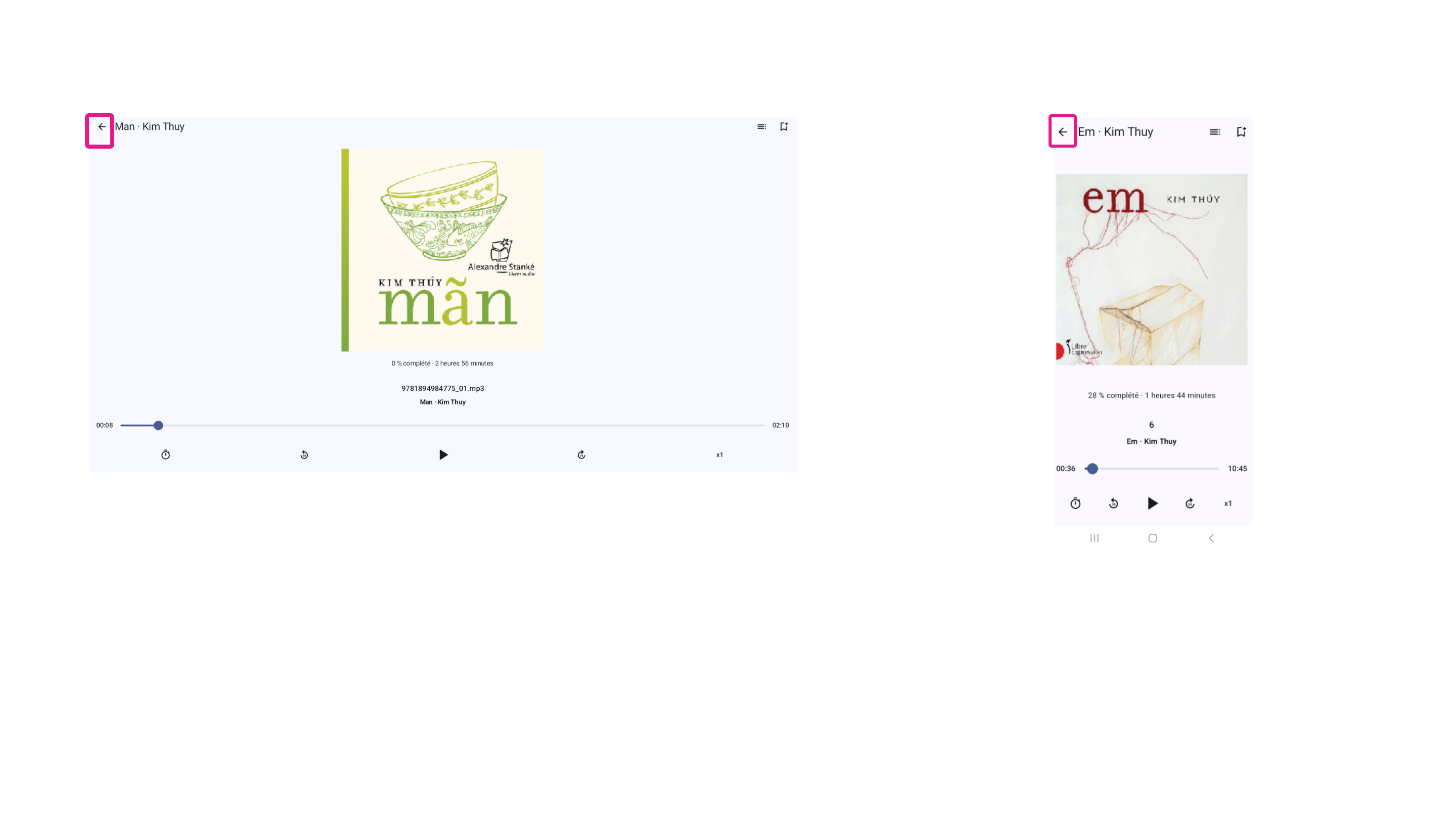 Exemple d’un retour à la page d’accueil