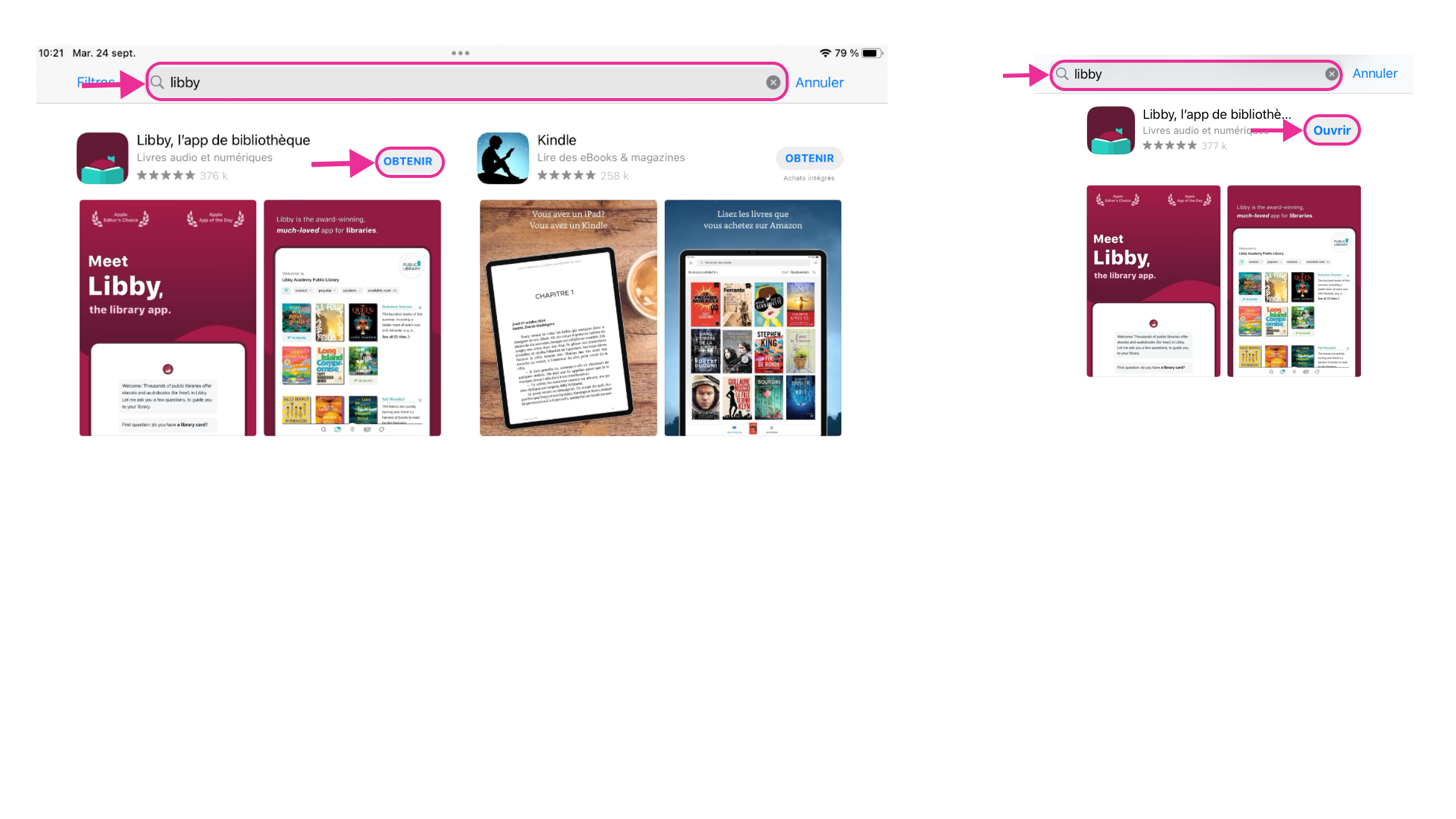 Exemple d’une recherche dans l’AppStore