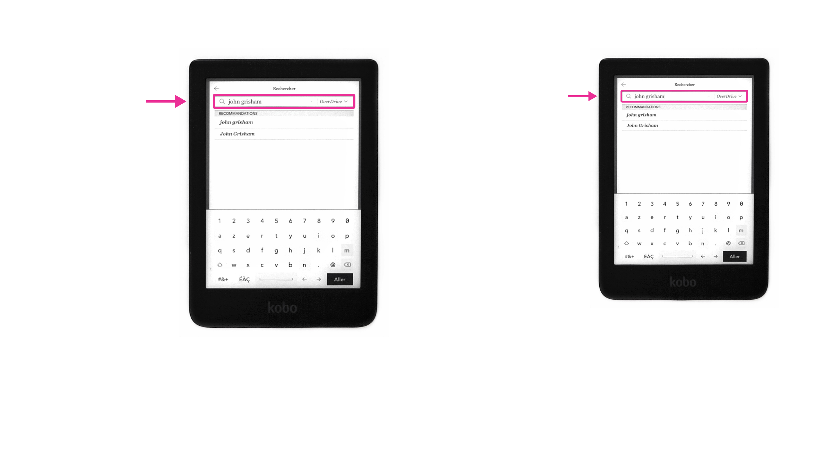 Recherche d’un livre dans le catalogue OverDrive