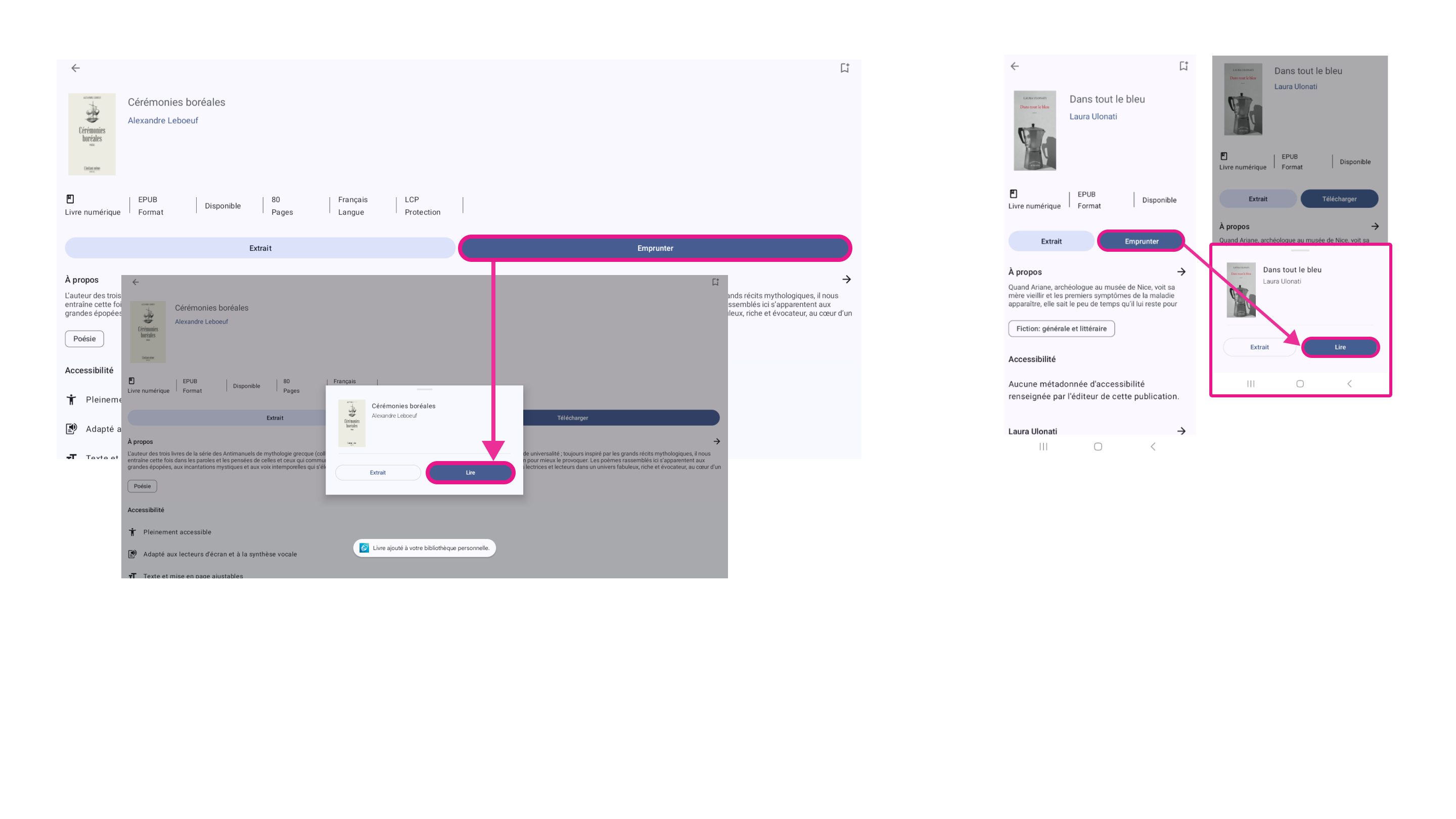 Exemple d’un emprunt effectué dans l’application Pretnumerique