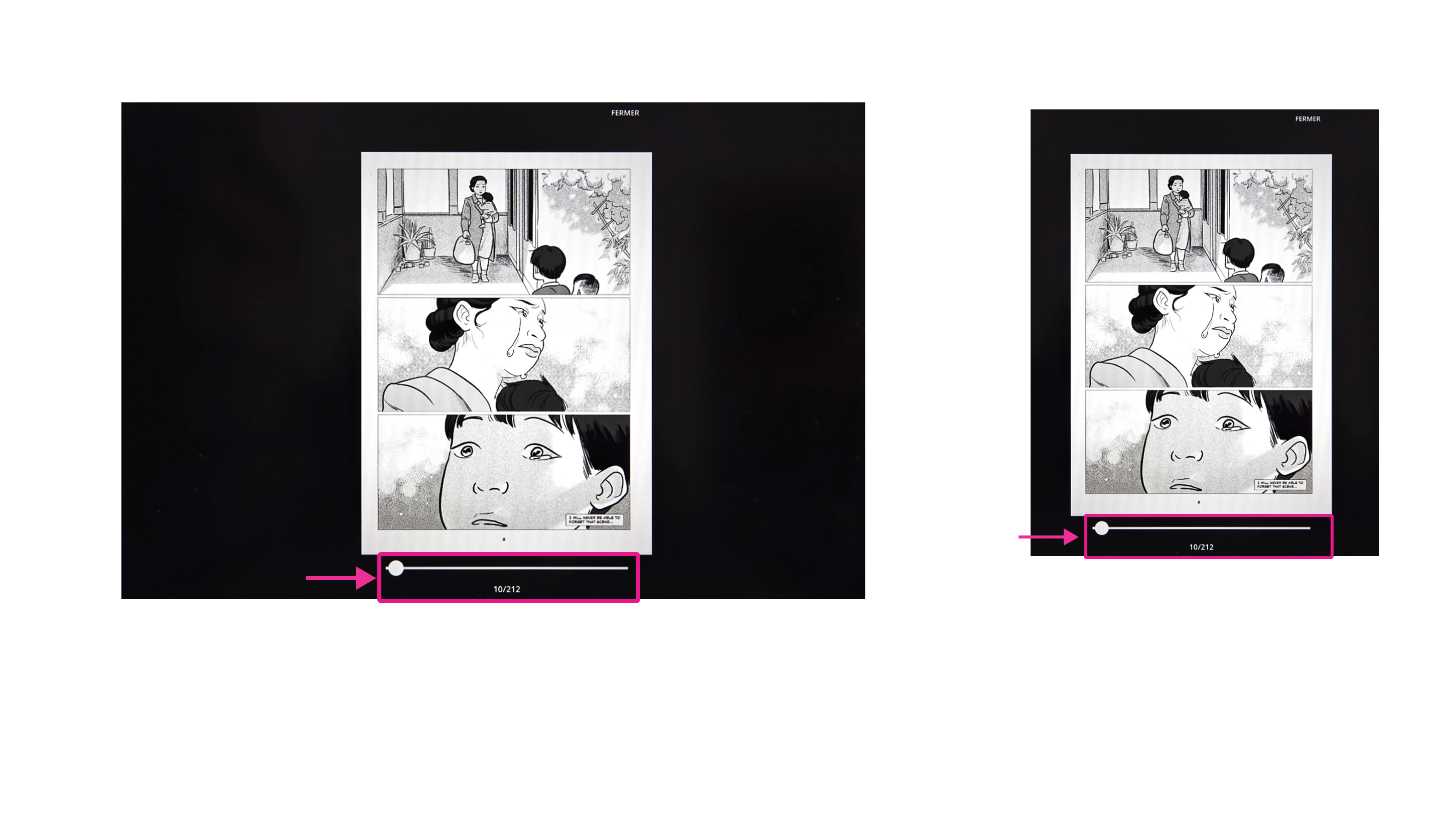 Affichage de la progression de lecture d'un livre