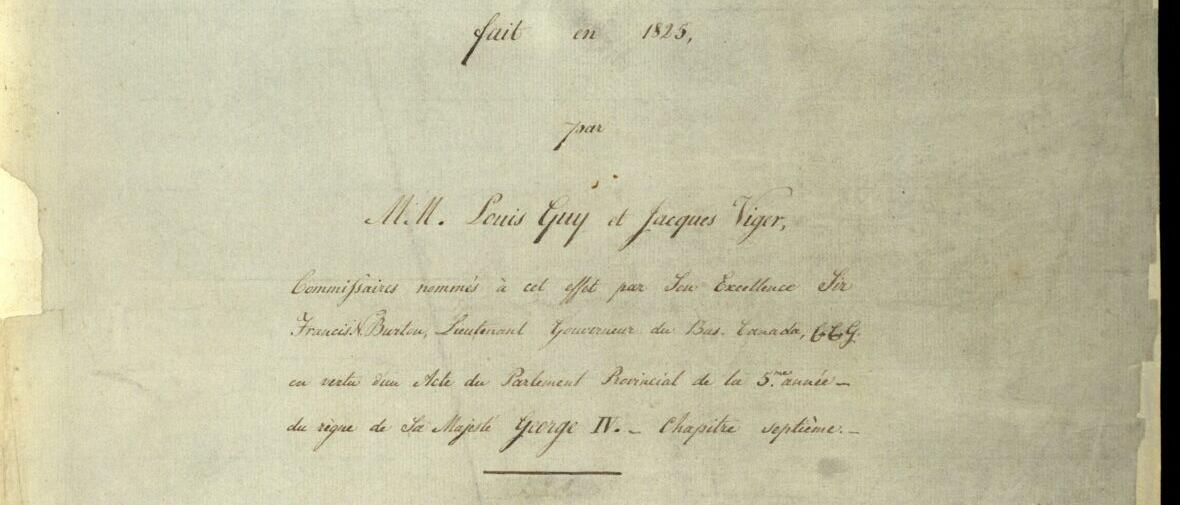 Dénombrement du comté de Montréal fait en 1825 par MM. Louis Guy et Jacques Viger..., page couverture, 1825