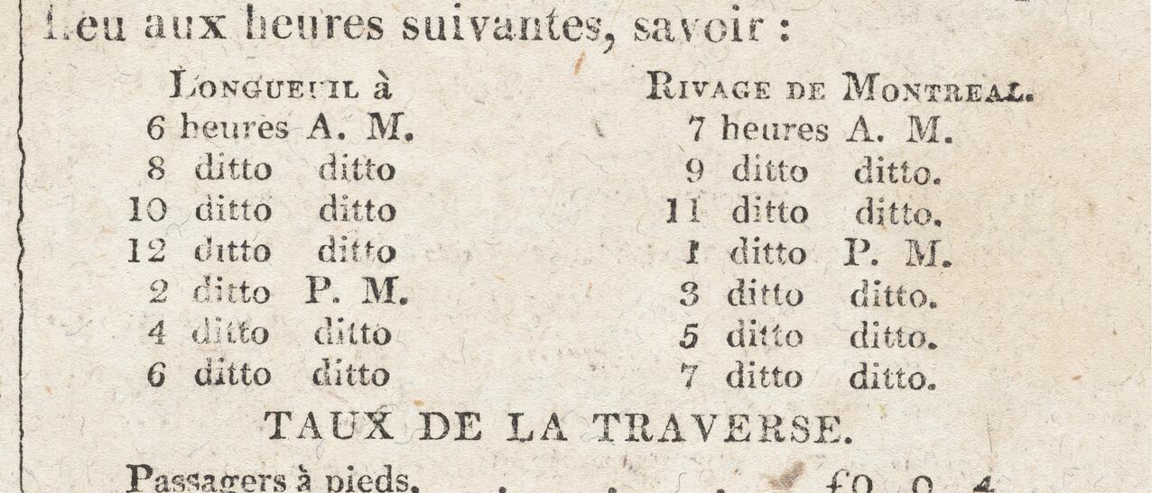 Publicité du bateau à chevaux L'Edmond, 16 avril 1823 