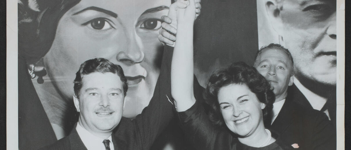 Marie Claire Kirkland Casgrain et Paul Gérin Lajoie. Archives nationales du Québec à Montréal