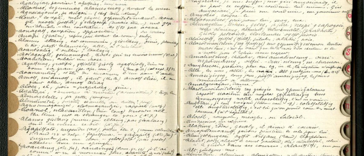 Recueil d’expressions et de mots micmacs, entre 1927 et 1943