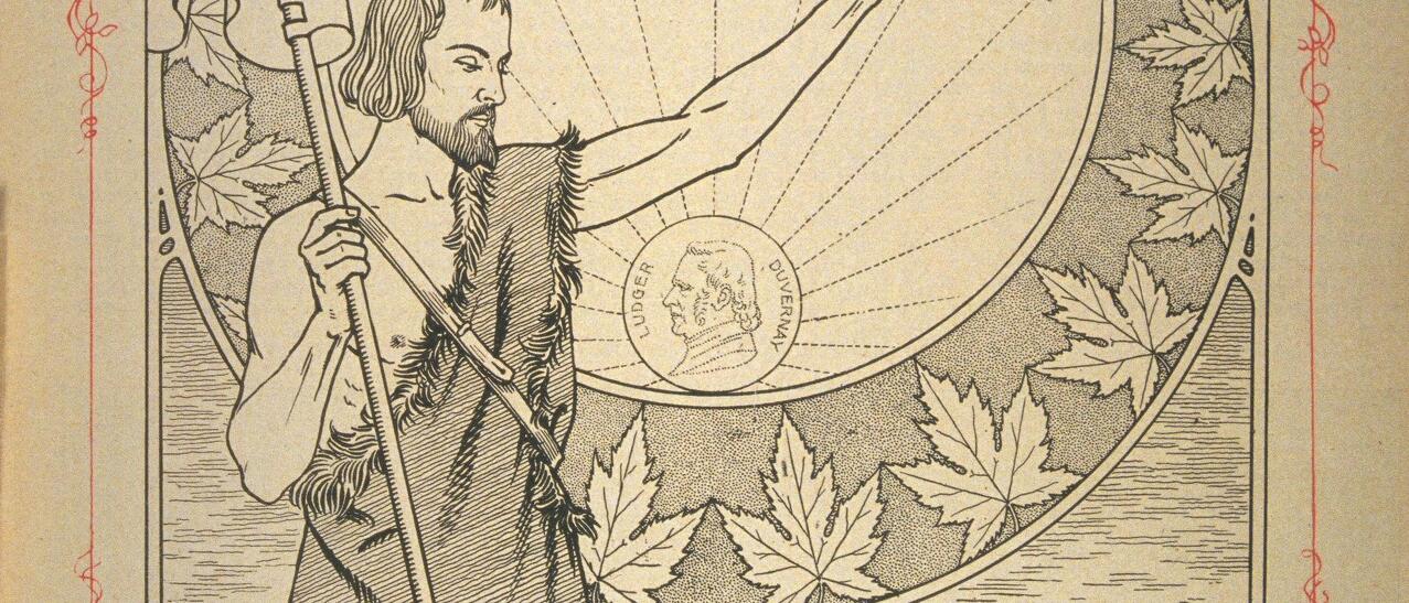 Affiche pour le soixante-dixième anniversaire de la Saint-Jean-Baptiste, 25 juin 1904