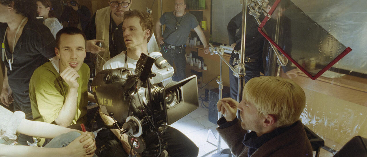 Denis Villeneuve, André Turpin et David La Haye durant le tournage de COSMOS.