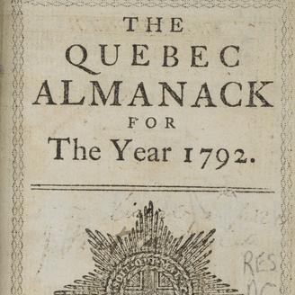 Almanach de Québec, 1792.