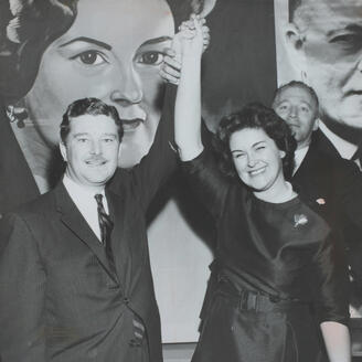Marie Claire Kirkland Casgrain et Paul Gérin Lajoie. Archives nationales du Québec à Montréal