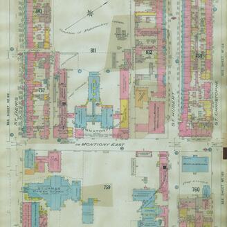 École de réforme sur un plan de la ville de Montréal datant de 1915