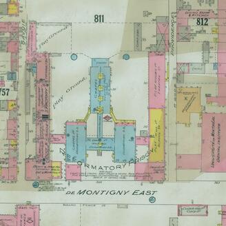 École de réforme sur un plan de la ville de Montréal datant de 1915
