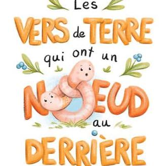 Illustration couleur de deux vers de terre dont les corps sont noués ensemble.