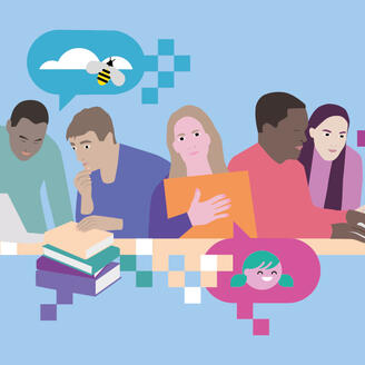 Personnages au travail en commum