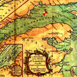 Carte du fleuve Saint-Laurent, de l'île d'Anticosti au lac Ontario