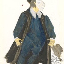 Les Fourberies de Scapin, comédie de Molière, maquette de costume de François Barbeau, 2001.