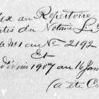 Extrait des minutes notariales du notaire Lauréat Pelletier, 1907-1913.