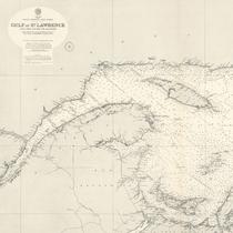 Carte de l’amiral Bayfield représentant le golfe et le fleuve Saint-Laurent 
