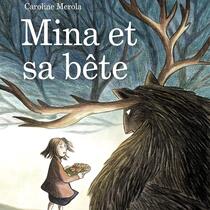 Un monstre avec des cornes et une petite fille qui tient une assiette de biscuits.