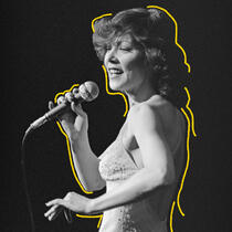 Photo d'archives en noir et blanc de la chanteuse Nicole Martin