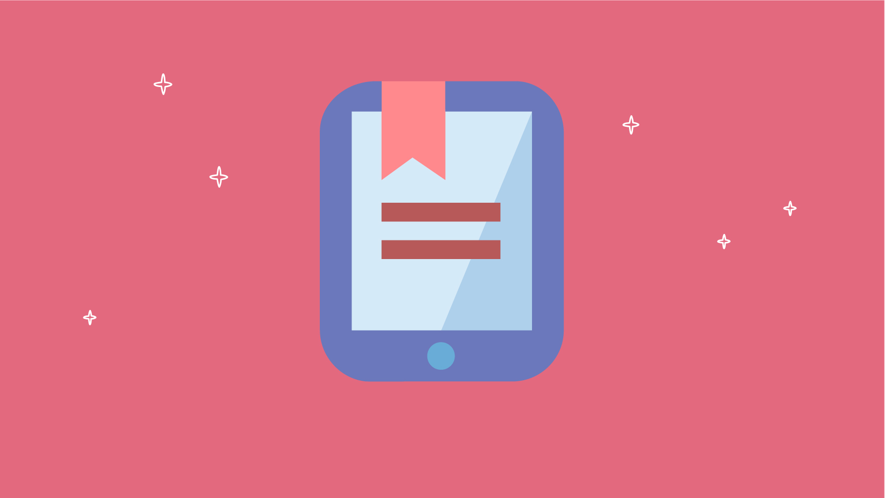 Illustration montrant une tablette numérique avec un signet.